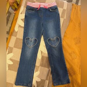 Mini Boden Dark Blue Heart Patch Jeans